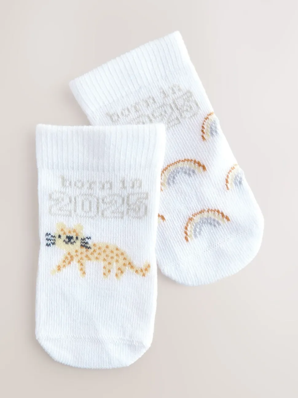 Blanc nées en 2025 - Paquet de chaussettes pour bébé 2 (0-12mois)
