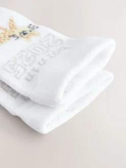 Blanc nées en 2025 - Paquet de chaussettes pour bébé 2 (0-12mois)