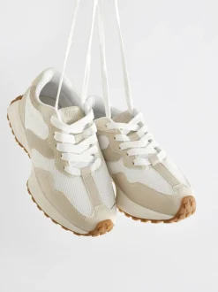 Blanc neutre - Baskets épaisses Dentelle-up