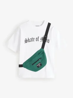 Blanc Patin d'esprit - Sac à poche Manches courtes T-shirt (3-16ans)