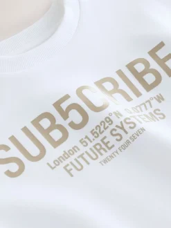 Blanc Sub5Berceaux - T-shirt graphique Imprimé Heavyweight Manchester Courts (3-16ans)