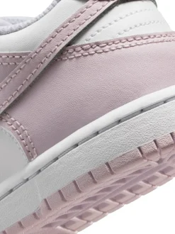 Blanc violet clair - Nike Junior Dunk Low Trainers