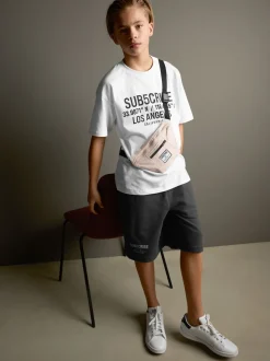 Blanc/anthracite - Subscribe Ensemble t-shirt et short à manches courtes (3-16ans)