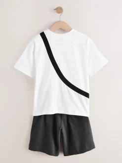 Blanc/anthracite - Subscribe Ensemble t-shirt et short à manches courtes (3-16ans)