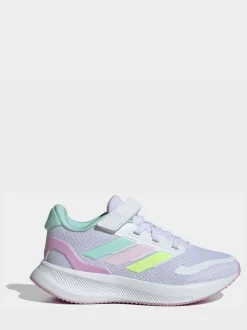 Blanc/aqua - adidas Baskets de course Runfalcon 5 à lacets élastiques pour enfant