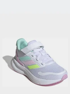 Blanc/aqua - adidas Baskets de course Runfalcon 5 à lacets élastiques pour enfant