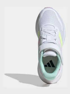 Blanc/aqua - adidas Baskets de course Runfalcon 5 à lacets élastiques pour enfant