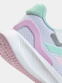 Blanc/aqua - adidas Baskets de course Runfalcon 5 à lacets élastiques pour enfant