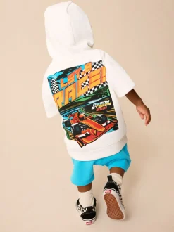 Blanc/aqua - Ensemble sweat-shirt et short (3mths-8yrs)