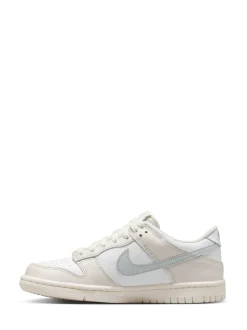 Blanc/Argent Naturel - Nike Youth Dunk Low Trainers