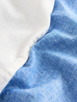 Blanc/Bleu - Blend Chemises Manchester court en lin ({t}3mois-16ans)