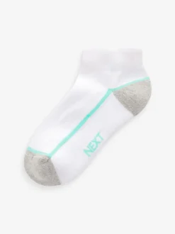 Blanc/Bleu - Chaussettes d'entraînement Semelle intérieure coussinée 7 Pack