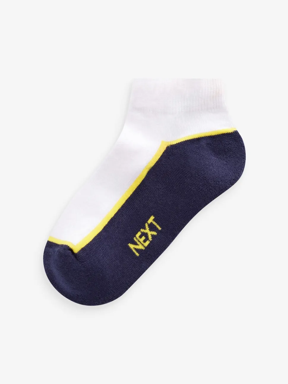 Blanc/Bleu - Chaussettes d'entraînement Semelle intérieure coussinée 7 Pack