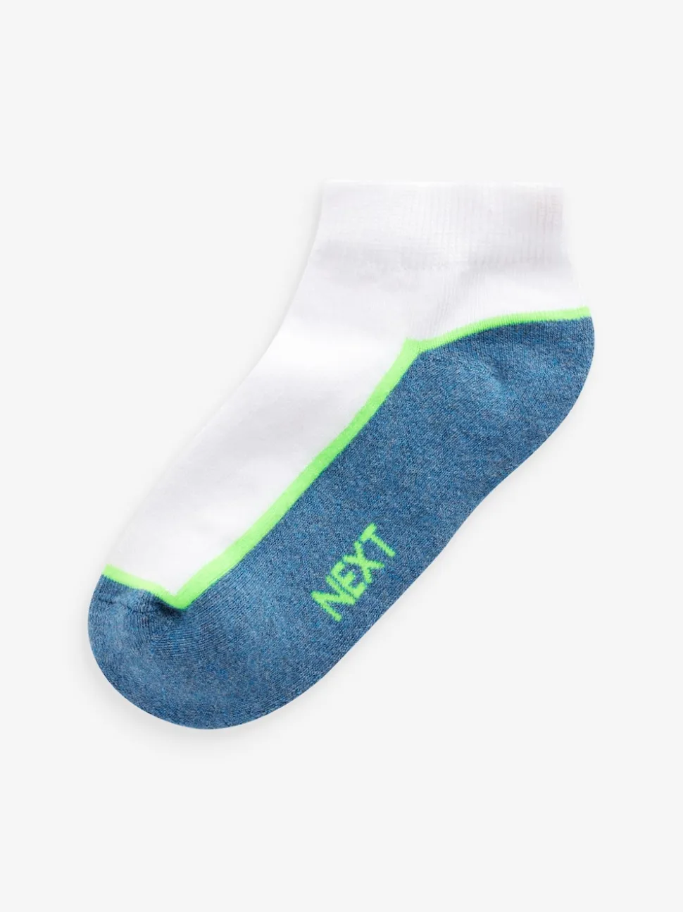Blanc/Bleu - Chaussettes d'entraînement Semelle intérieure coussinée 7 Pack