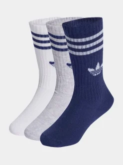 Blanc/Bleu - Lot de 6 paires de chaussettes ras du cou adidas 3-rayures adidas enfant