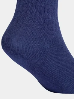 Blanc/Bleu - Lot de 6 paires de chaussettes ras du cou adidas 3-rayures adidas enfant