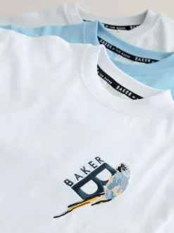 Blanc/bleu/gris - Lot de t-shirts Baker by Ted Baker Graphic Imprimé 3 Lot