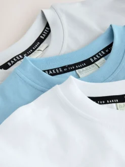 Blanc/bleu/gris - Lot de t-shirts Baker by Ted Baker Graphic Imprimé 3 Lot