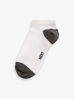 Blanc/Bleu/Gris talon et orteil - Paquet de chaussettes de sport en coton riche 7