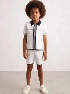 Blanc/Marine - Chemise Reiss Baxter