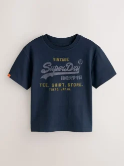 Blanc/Marine - Lot de 3 t-shirts Superdry