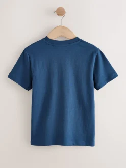 Blanc/Marine/Vert/Orange - Lot de 4 t-shirts à manches courtes (3-16 ans)