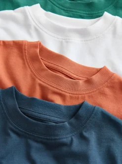 Blanc/Marine/Vert/Orange - Lot de 4 t-shirts à manches courtes (3-16 ans)