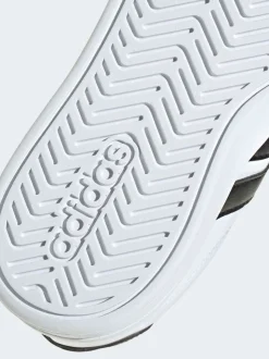 Blanc/Noir - adidas Grand Court 3.0 Baskets enfant à lacets élastiques