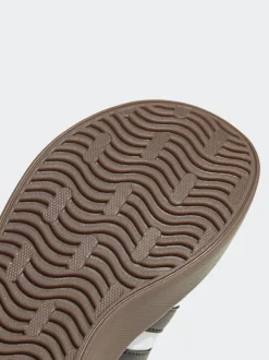 Blanc/Noir - adidas Vl Cour 3.0 Baskets enfant à crochets et boucles