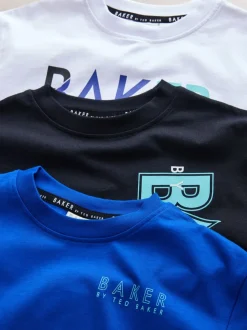 Blanc/noir/bleu - Lot de t-shirts Baker by Ted Baker Graphic Imprimé 3 Lot