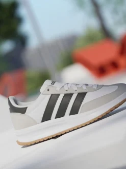 Blanc/Noir/Gris - adidas Run 70s 2.0 Baskets Dentelle Junior