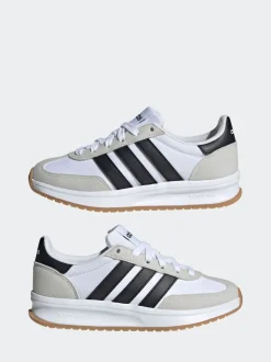 Blanc/Noir/Gris - adidas Run 70s 2.0 Baskets Dentelle Junior