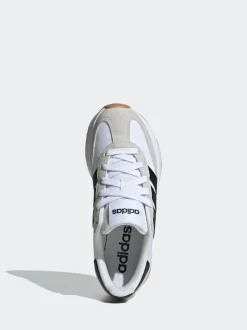 Blanc/Noir/Gris - adidas Run 70s 2.0 Baskets Dentelle Junior