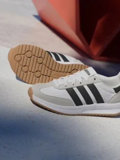 Blanc/Noir/Gris - adidas Run 70s 2.0 Baskets Dentelle Junior