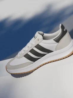 Blanc/Noir/Gris - adidas Run 70s 2.0 Baskets Dentelle Junior