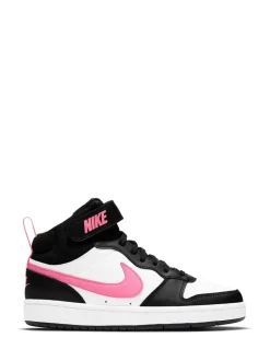 Blanc/noir/rose - Baskets mi-Baskets du tribunal de Nike pour adolescents