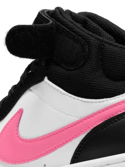 Blanc/noir/rose - Baskets mi-Baskets du tribunal de Nike pour adolescents