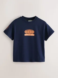 Blanc/Orange/Bleu/Marine - Lot de t-shirts Baker by Ted Baker Graphic Imprimé 5 Lot