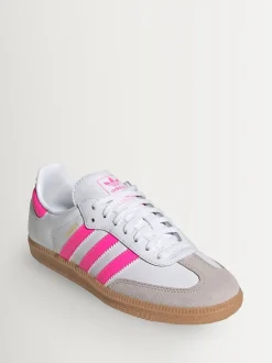 Blanc/Rose - Baskets Adidas Original Samba OG Junior