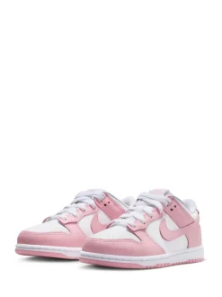 Blanc/rose doux moyen - Nike Junior Dunk Low Trainers