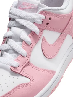 Blanc/rose doux moyen - Nike Junior Dunk Low Trainers