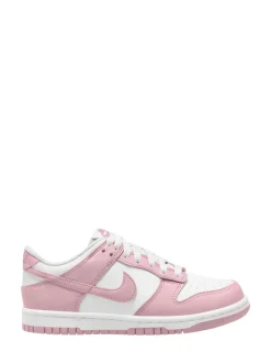 Blanc/rose doux moyen - Nike Youth Dunk Low Trainers