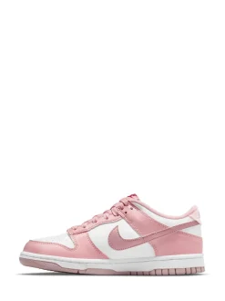 Blanc/rose pâle - Nike Youth Dunk Low Trainers