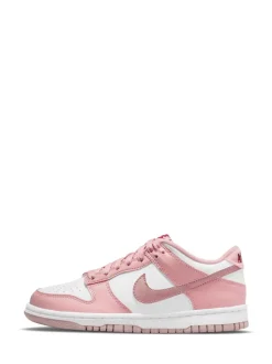 Blanc/rose pâle - Nike Youth Dunk Low Trainers