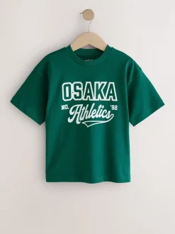 Blanc/vert/baies Varsity - Lot de 3 t-shirts à manches courtes à imprimé graphique décontractés (3-16ans)