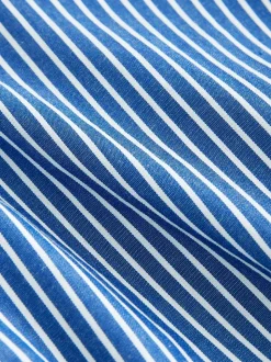 Bleu - 100% coton Manches longues Rayure Chemises (3-16ans)