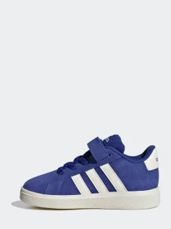 Bleu - adidas Grand Court 2.0 Baskets à lacets élastiques bébé