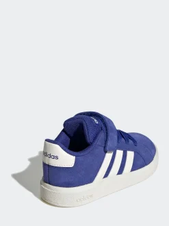 Bleu - adidas Grand Court 2.0 Baskets à lacets élastiques bébé