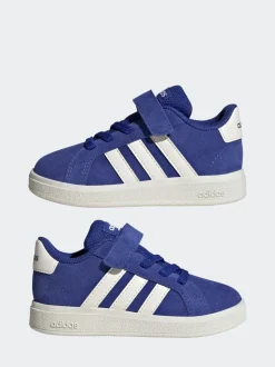 Bleu - adidas Grand Court 2.0 Baskets à lacets élastiques bébé
