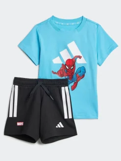 Bleu - adidas Marvel Spider-Man 100% Ensemble t-shirt short en coton